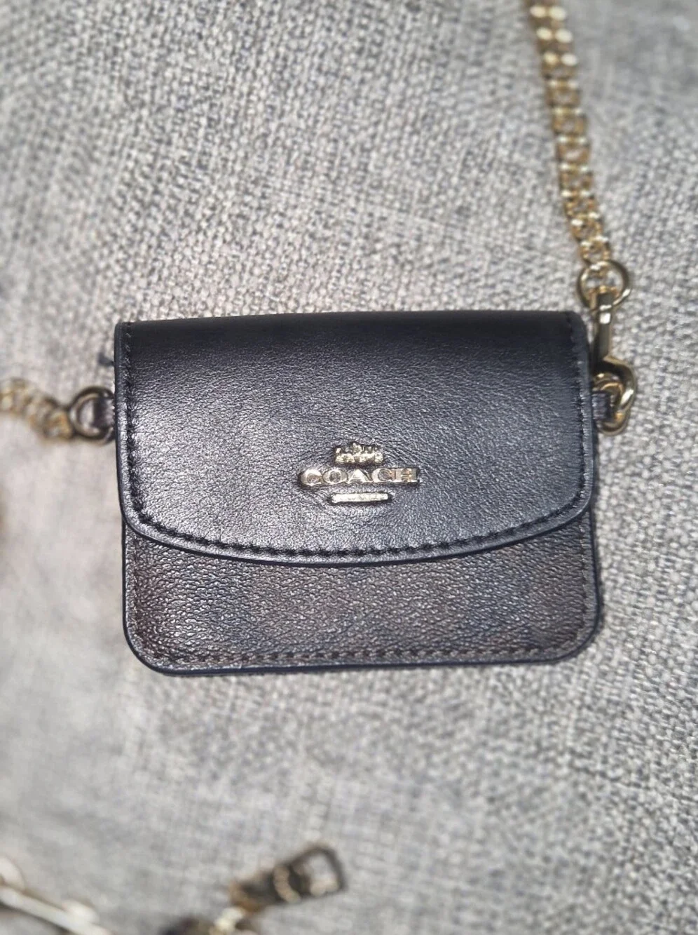 Coach Poppy Signature Brown Leather Crossbody with Mini Card Holder Gold Detail